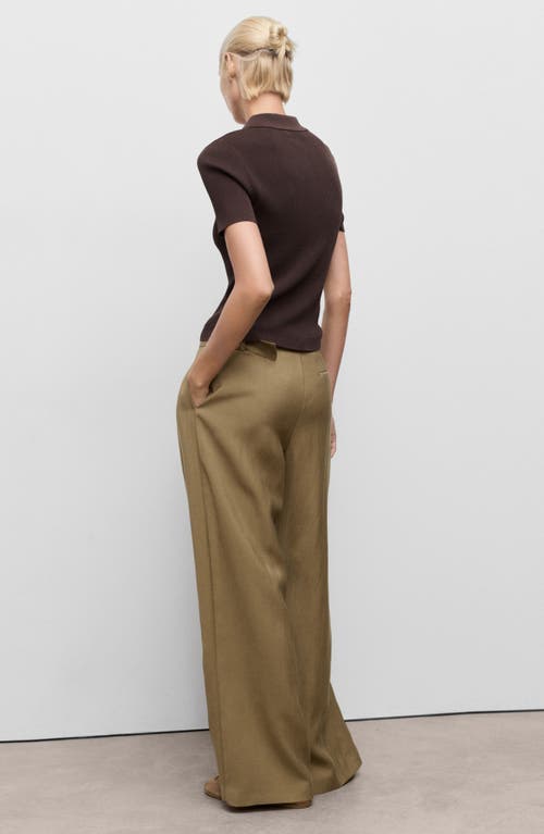 Mango Paperbag Waist Pants In Brown