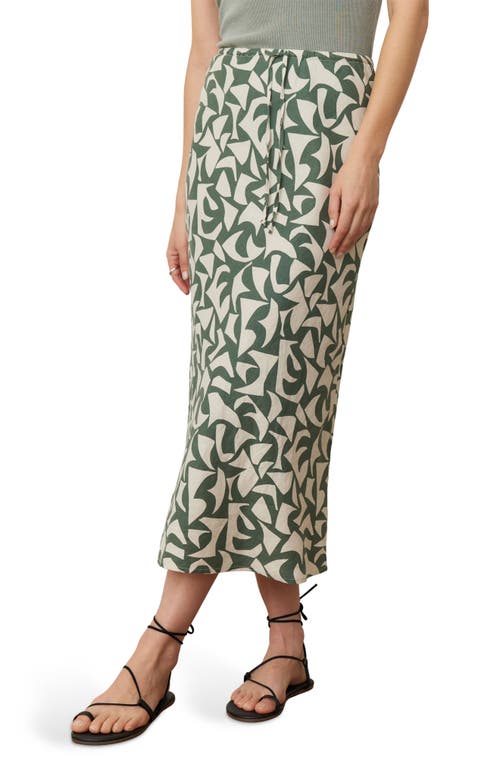 MARINE LAYER MARINE LAYER AVERY GEO PRINT DRAWSTRING MIDI SKIRT