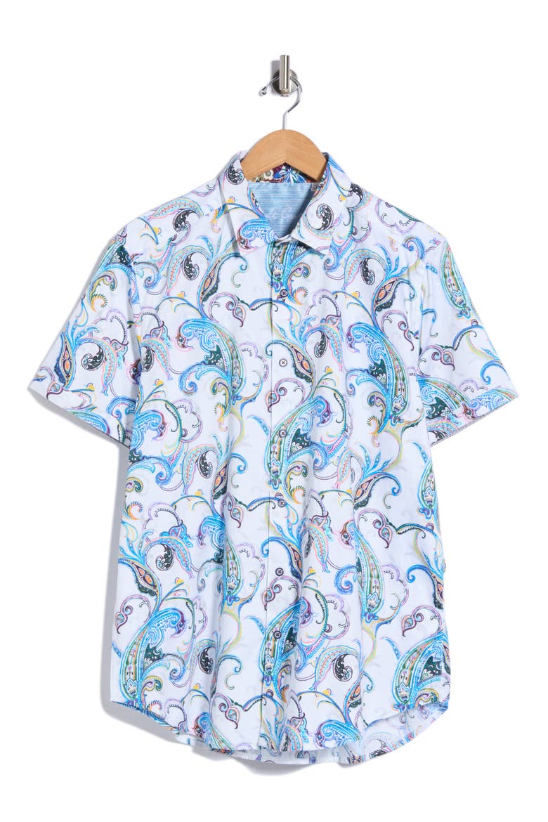 Grasshopper 2 Paisley Short Sleeve Cotton Shirt, Alternate, color, MULTI