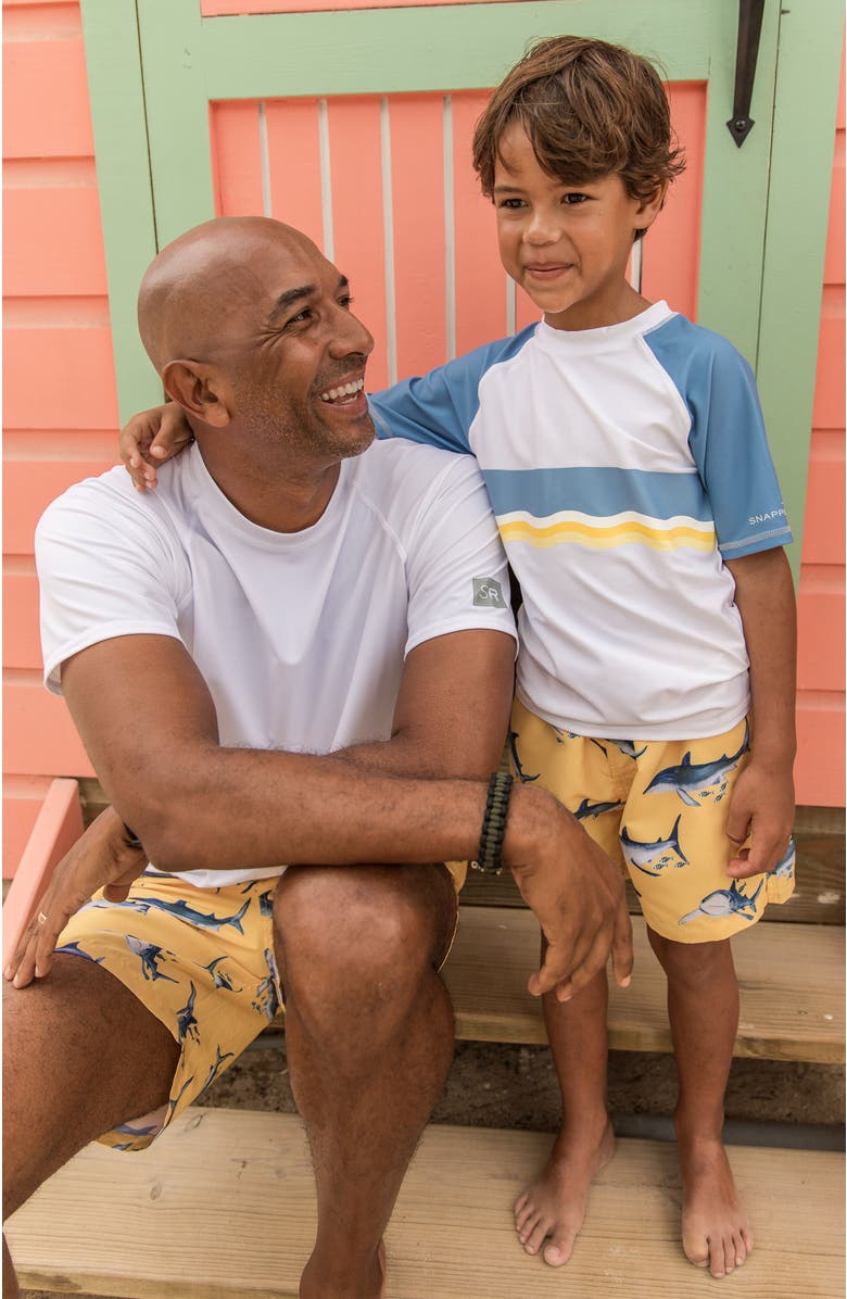 Snapper Rock Sustainable Short Sleeve Rash Top, Alternate, color, White