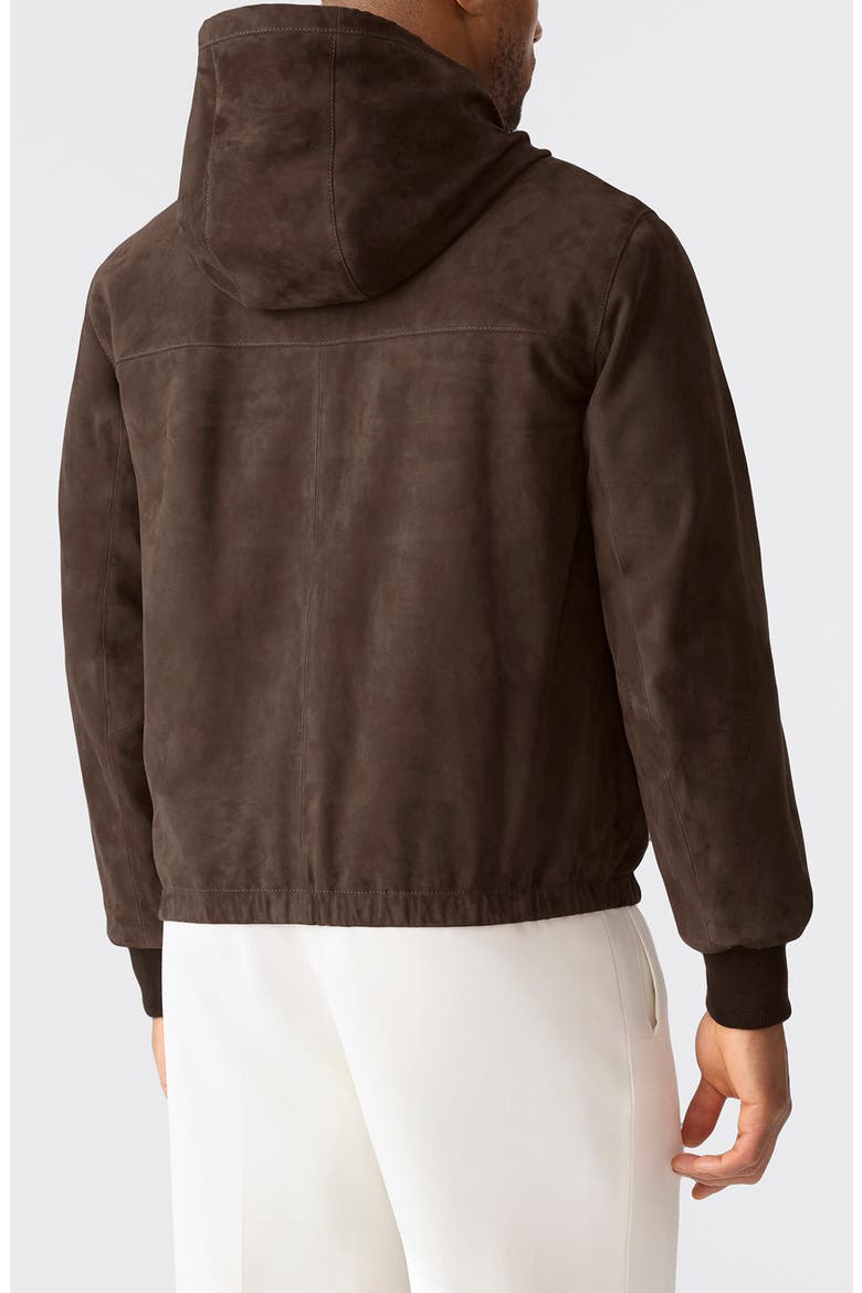Sylas Hooded Suede Jacket, Alternate, color, UMBER