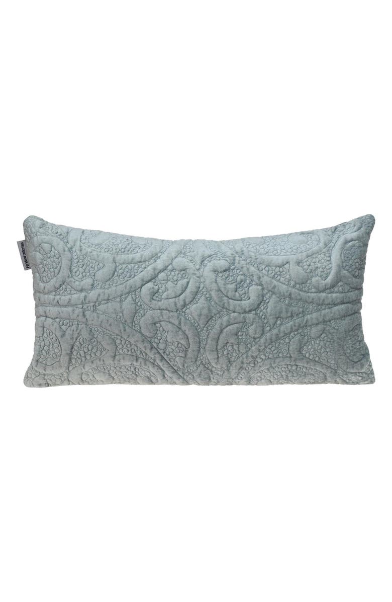 PARKLAND COLLECTION Tufted Velvet Oblong Throw Pillow, Main, color, Grey