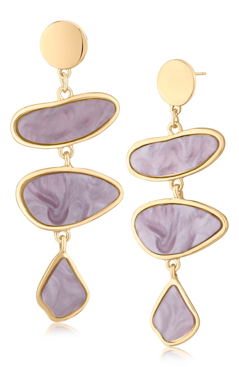 JARDIN Pebble Drop Earrings, Main, color, Lavander/ Gold