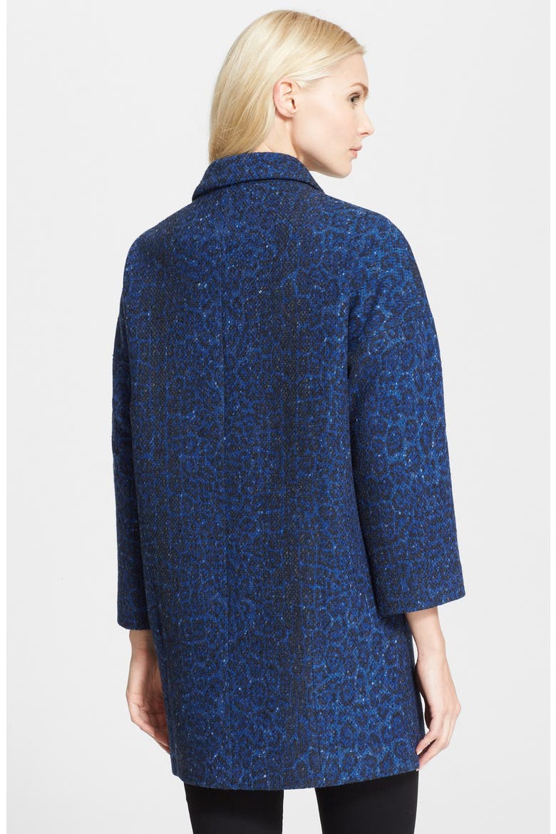 Animal Pattern Dolman Sleeve Coat, Alternate, color, NAVY/ BLACK