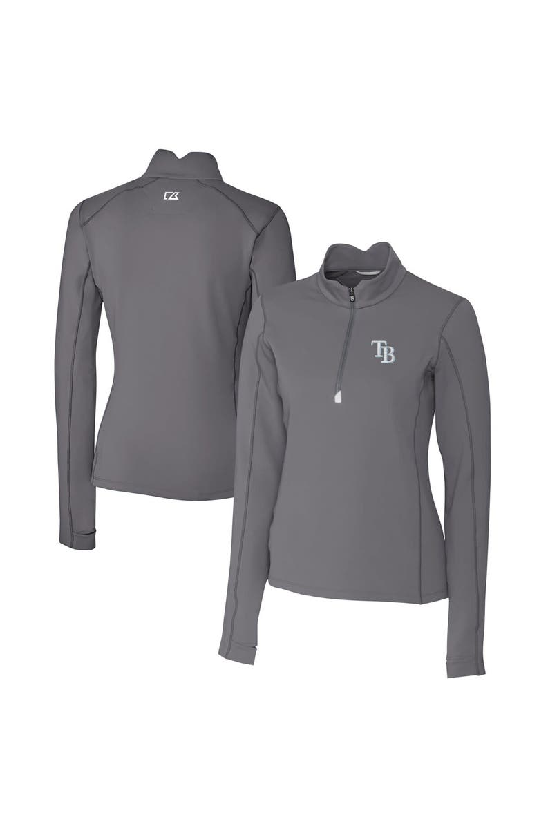 Cutter & Buck Women's Cutter & Buck  Gray Tampa Bay Rays DryTec Traverse Stretch Quarter-Zip Pullover Top, Main, color, 