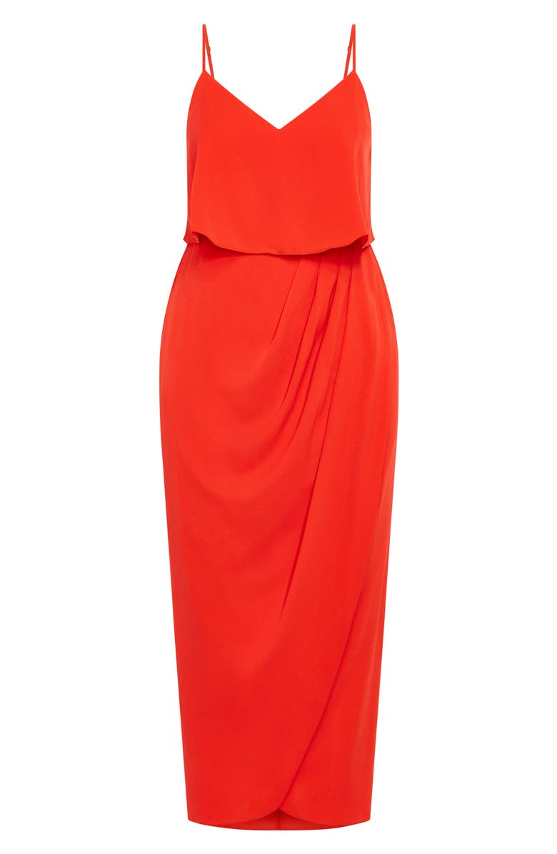 City Chic V-Neck Overlay Gown, Alternate, color, 