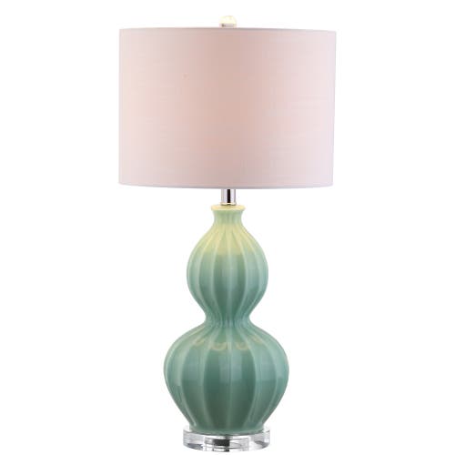 Jonathan Y Designs Faye 28in Glass Table Lamp In Seafoam Green