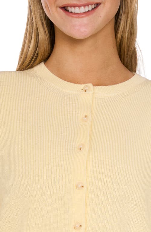 Cece Crewneck Cardigan In Lemon Drop