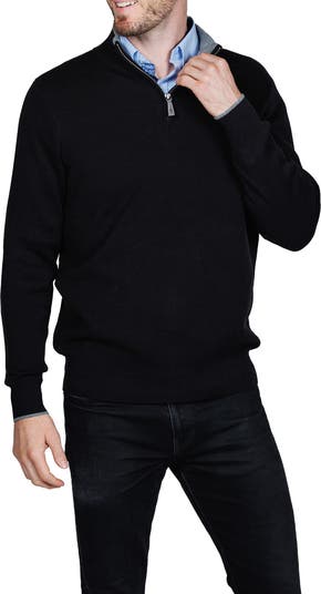 Fine Knit Quarter Zip Sweater