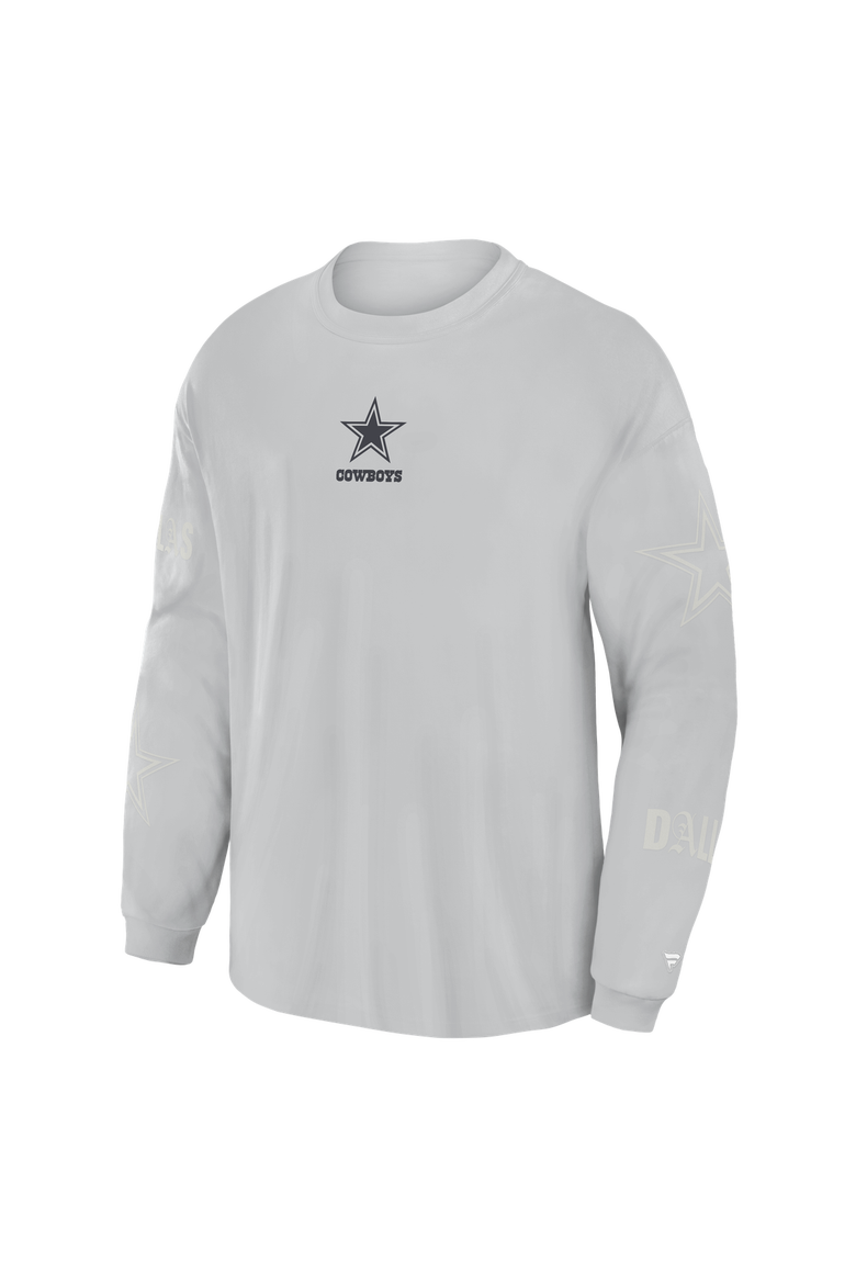 Men's Fanatics Gray Dallas Cowboys Oversized Type Play Long Sleeve T-Shirt, Main, color, Gray