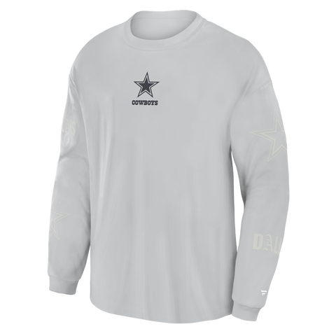 Men's Fanatics Gray Dallas Cowboys Oversized Type Play Long Sleeve T-Shirt
