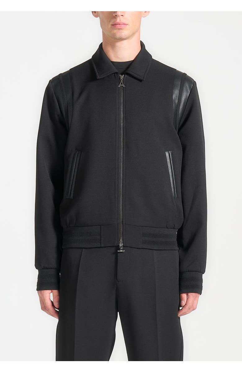 Manière De Voir Denis Tailored Varsity Jacket, Alternate, color, Black