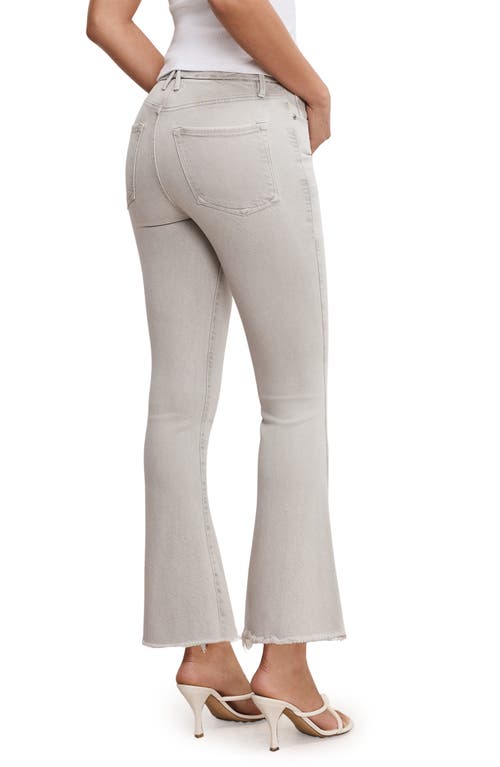 Good American Soft-tech Good Legs Frayed Crop Mini Bootcut Jeans In Amulet003