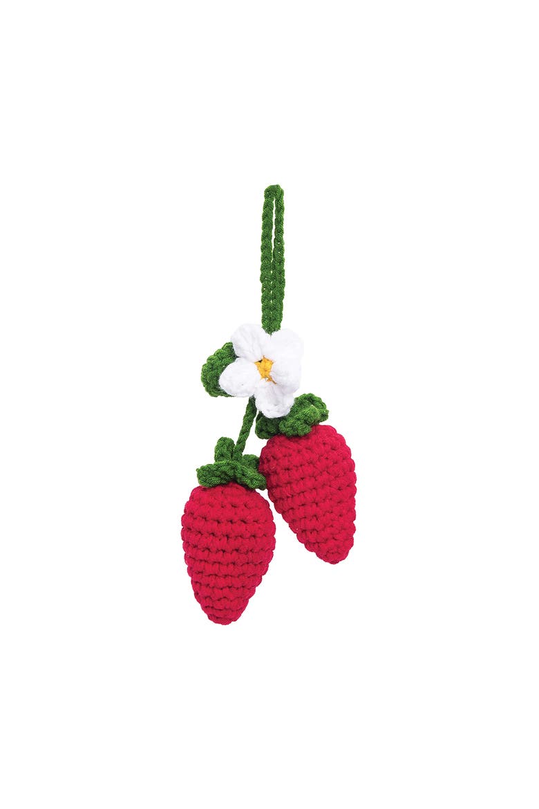 Crochet Strawberry Ornament, Main, color, Red