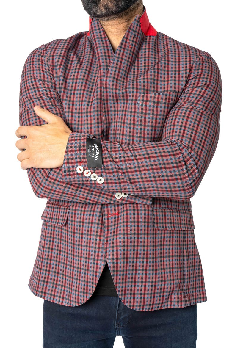 Descartes Scottish Check Blazer, Alternate, color, RED