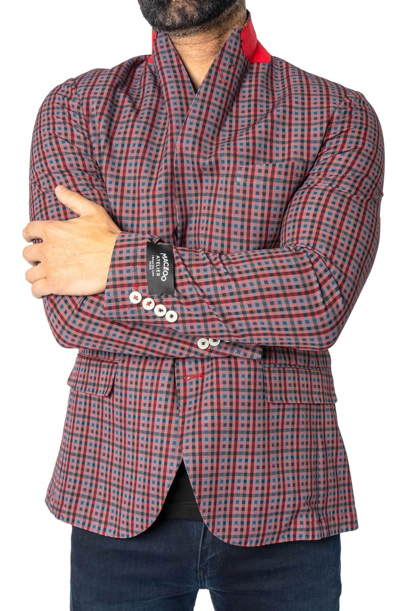 Maceoo Descartes Scottish Check Blazer, Alternate, color, Red