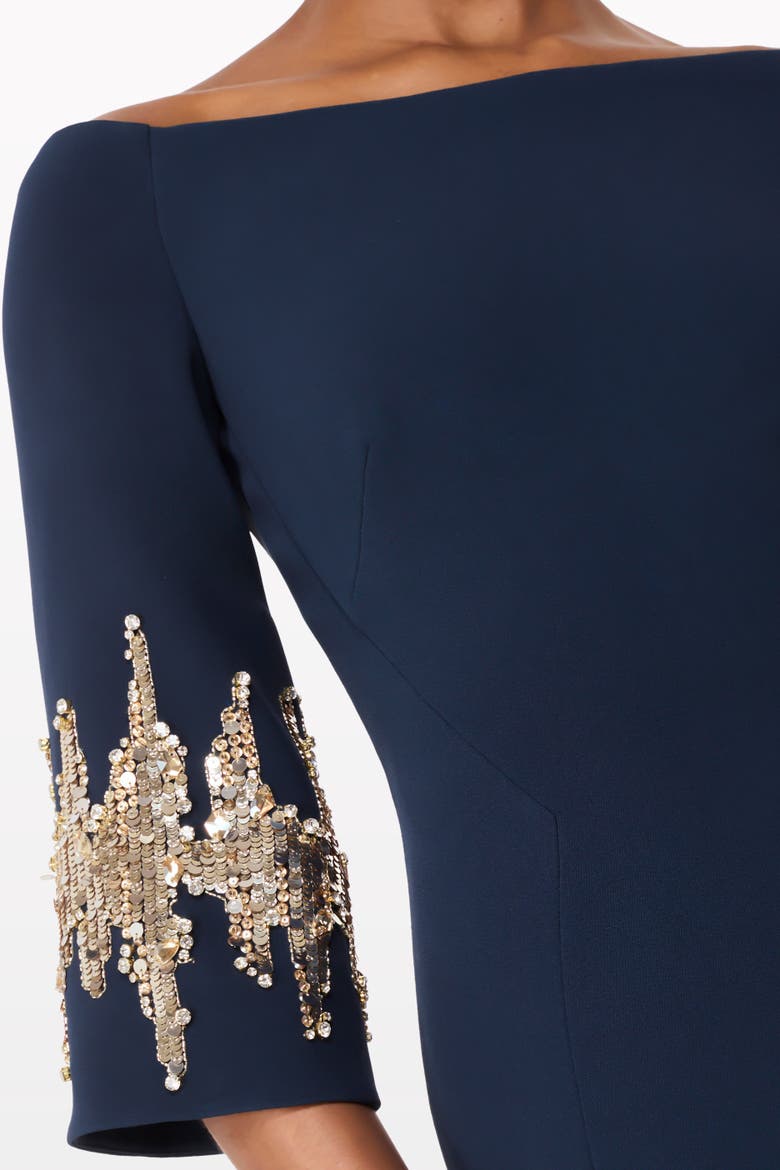 Aster Sequin-Embellished Midi Dress, Alternate, color, Blackthorne Blue