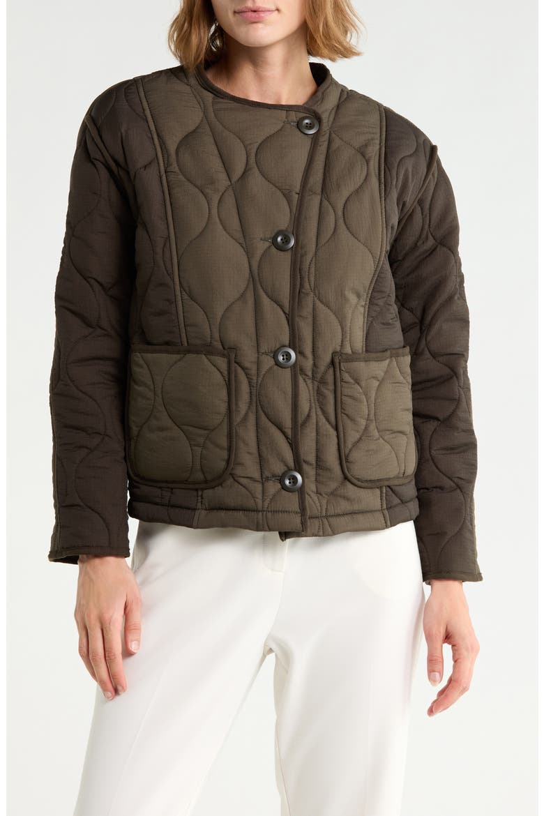 Quilted Jacket, Alternate, color, PINE GREEN / DK OLIVE