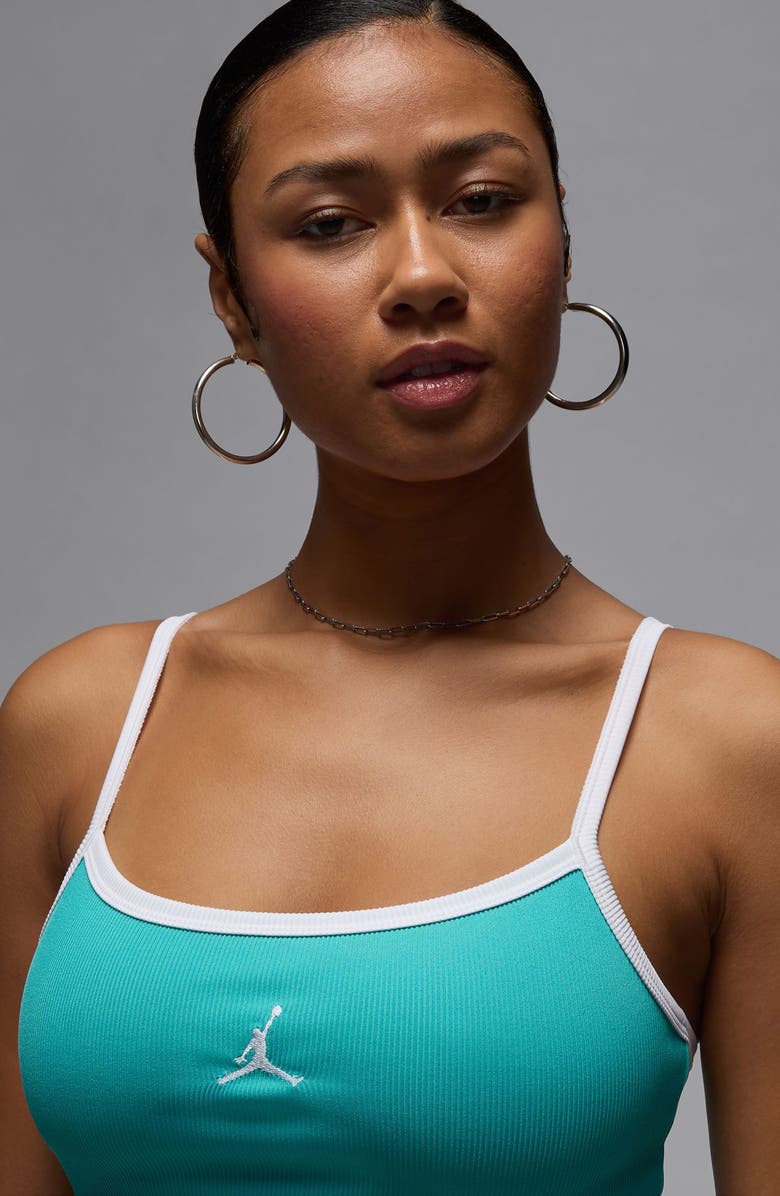 Jordan Slim Minidress, Alternate, color, Washed Teal/ White/ White