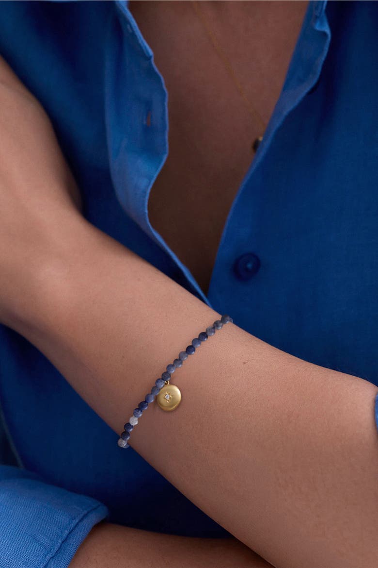 Gold Mini Biography Blue Aventurine Locket Bracelet, Alternate, color, Gold