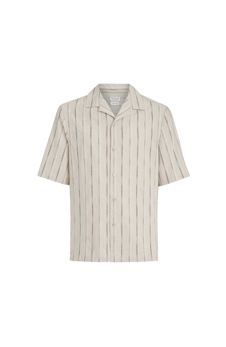 Brunello Cucinelli Seersucker shirt, Main, color, Panama