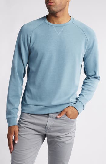 Scott Barber V-stitch Performance Crewneck Sweatshirt In Blue