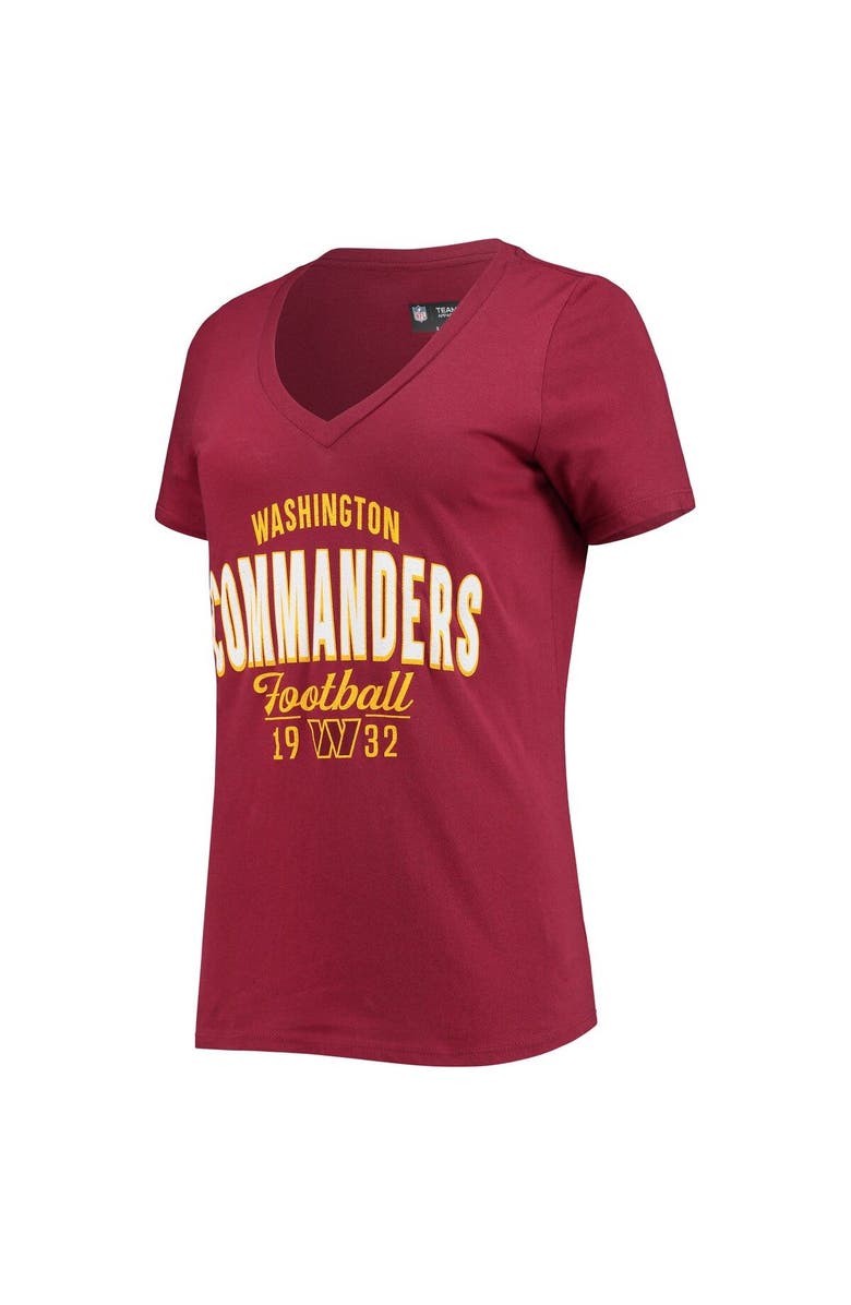 New Era Women's New Era Burgundy Washington Commanders V-Neck T-Shirt, Alternate, color,