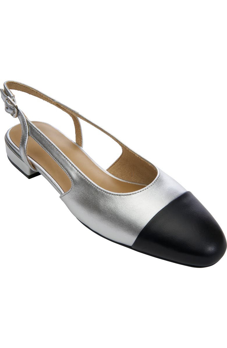 VANELi Tisha Cap Toe Slingback Flat, Main, color, Silver