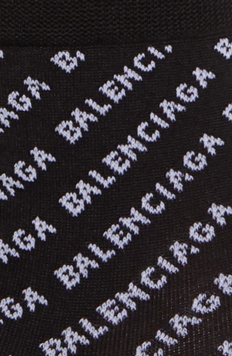 Balenciaga Logo Cotton Blend Ankle Socks, Alternate, color,