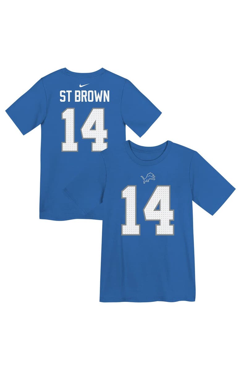 Nike Preschool Nike Amon-Ra St. Brown Blue Detroit Lions Player Name & Number T-Shirt, Alternate, color, Blue