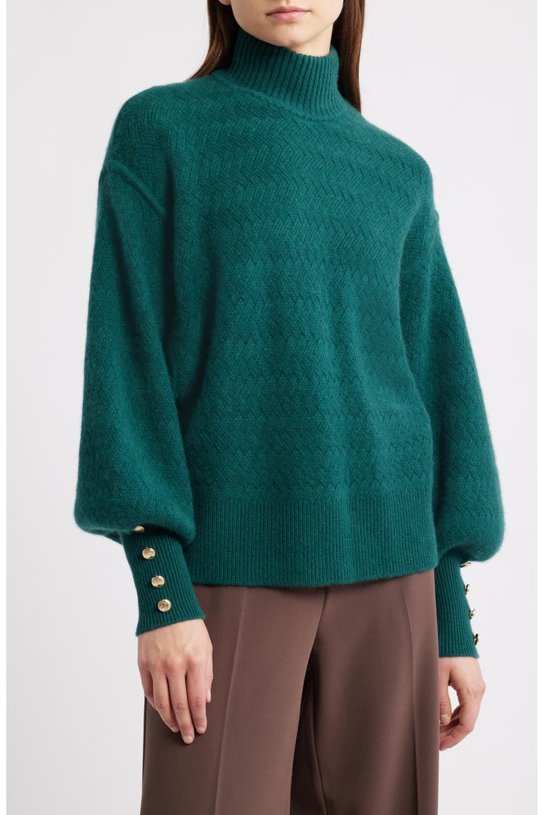 The Tricia Cashmere Turtleneck Sweater, Main, color, DEEP FOREST GREEN