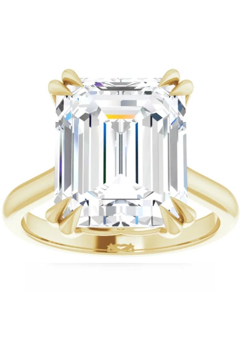 Certified 5Ct Emerald Cut Diamond Designer Engagement Ring Lab Grown 14k Gold, Main, color, 14k Yellow Gold