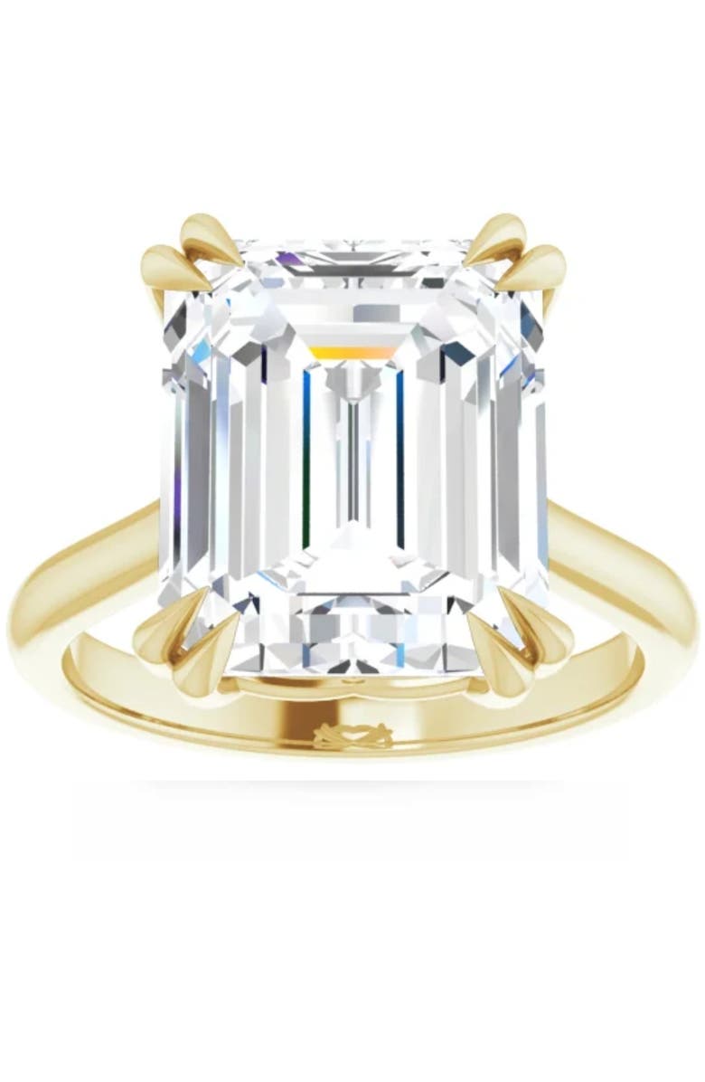 Bliss Diamond Certified 5Ct Emerald Cut Diamond Designer Engagement Ring Lab Grown 14k Gold, Main, color, 14K Yellow Gold