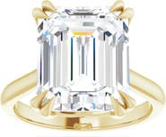 Bliss Diamond Certified 5Ct Emerald Cut Diamond Designer Engagement Ring Lab Grown 14k Gold