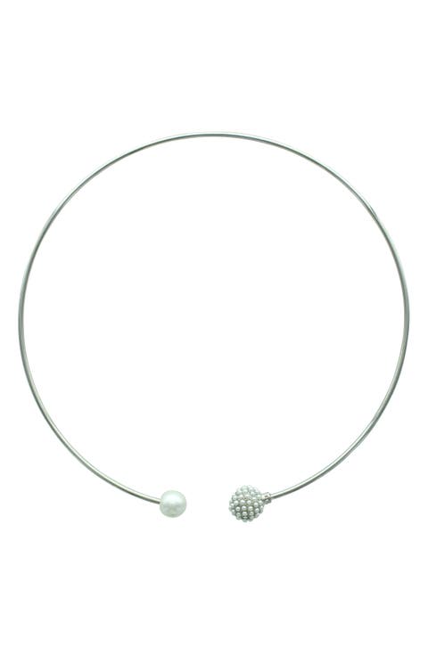 Imitation Pearl Open Choker Necklace