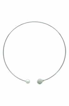 OLIVIA WELLES Imitation Pearl Open Choker Necklace