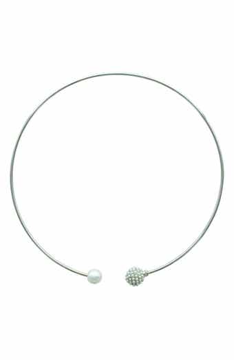 OLIVIA WELLES Imitation Pearl Open Choker Necklace