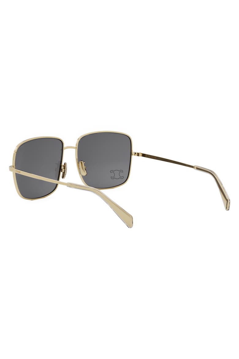 Rhinestone Triomphe 59mm Square Sunglasses, Alternate, color, SHINY ENDURA GOLD / SMOKE
