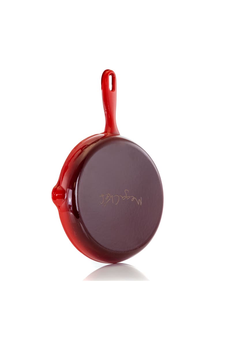 Round 10.25 Inch Enameled Cast Iron Skillet, Alternate, color, Red