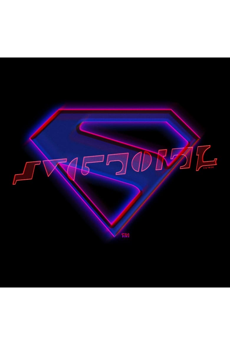 Men's Supergirl Neon Classic Logo  Graphic T-Shirt, Alternate, color, Black