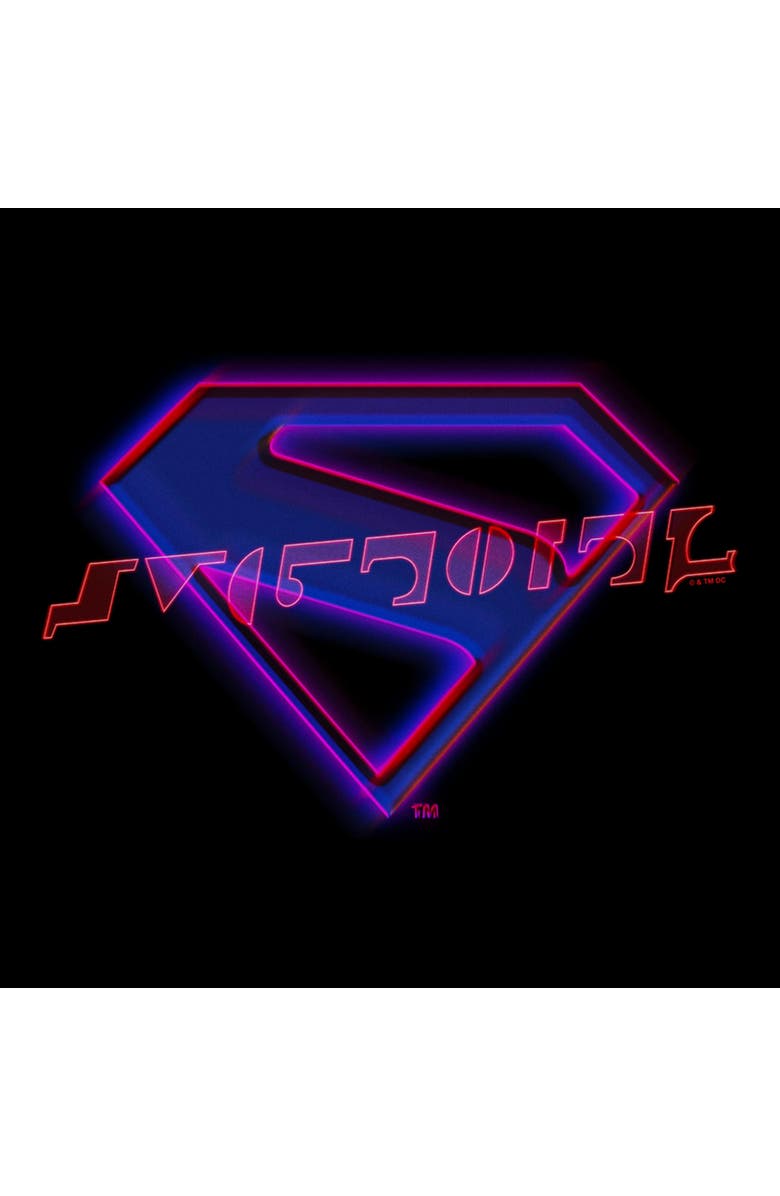 Supergirl Men's Supergirl Neon Classic Logo Graphic T-Shirt, Alternate, color, Black