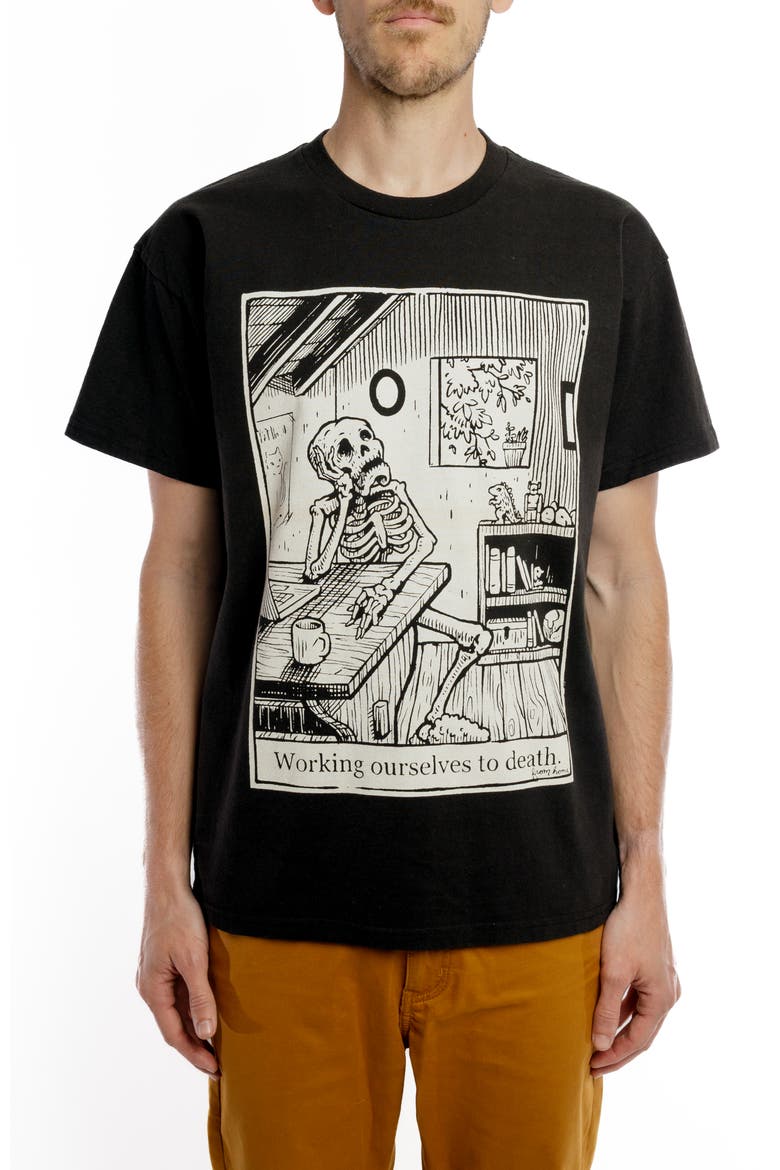 Work To Death Home Edition Heavyweight Tee, Main, color, Black