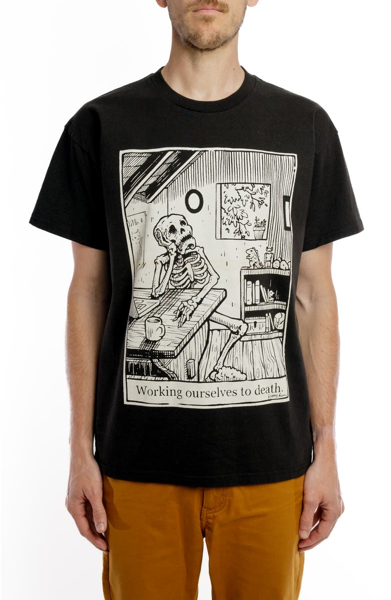 Vardagen Work To Death Home Edition Heavyweight Tee, Main, color, Black