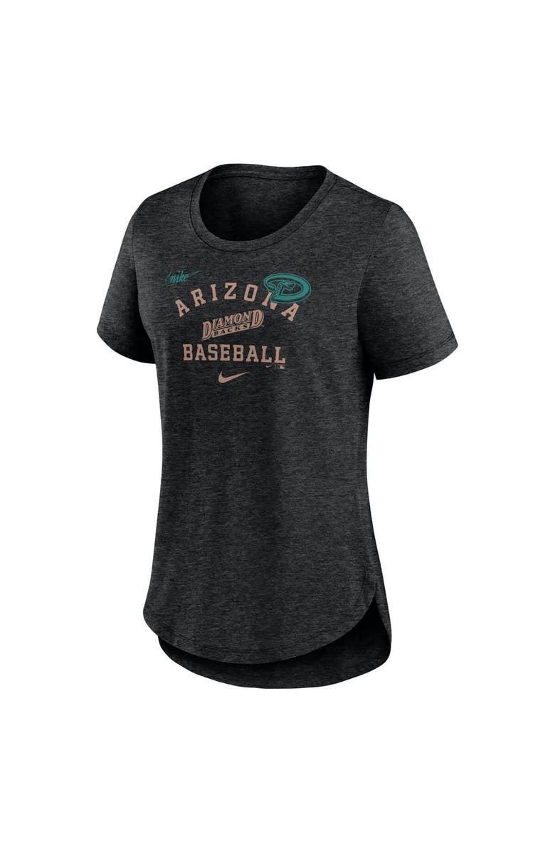 Nike Women's Nike Heather Black Arizona Diamondbacks Rewind Arch Mix Tri-Blend T-Shirt, Alternate, color, Heather Black