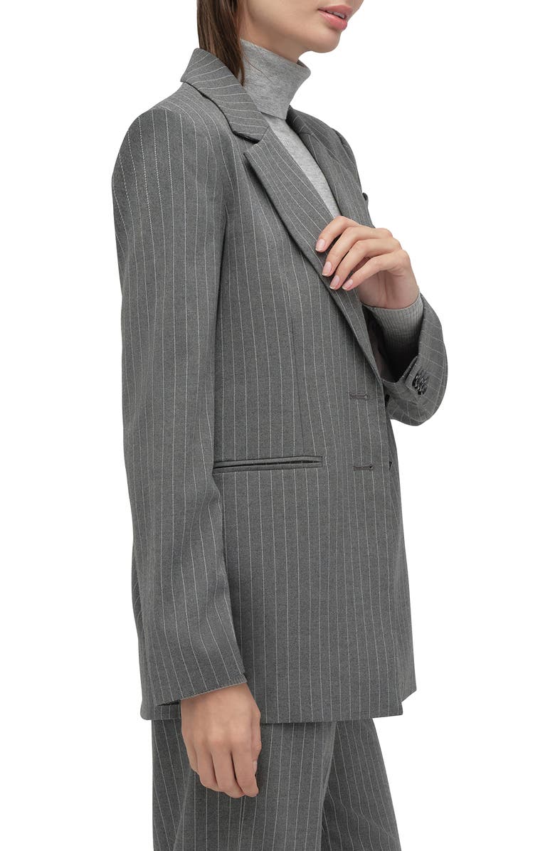Favorite Daughter The Alexis Pinstripe Longline Blazer, Alternate, color, Shadow Pinstripe