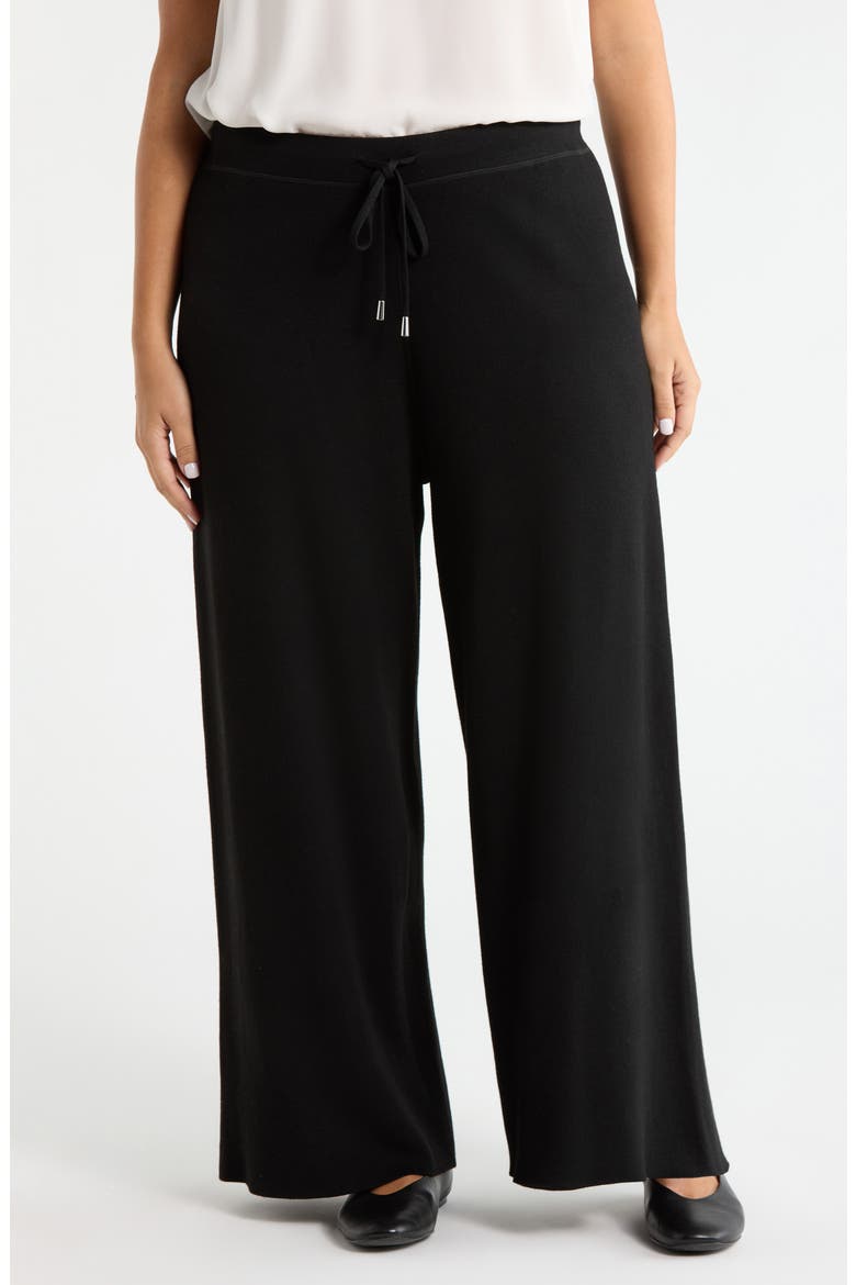 Odessa Reversible Pull-On Wide Leg Pants, Main, color, BLACK/ PEARL GREY MELANGE