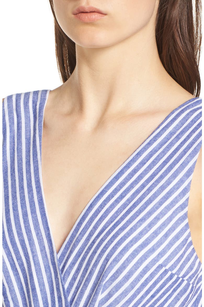 Stripe Cotton Jumpsuit, Alternate, color, BLUE WHITE STRIPE