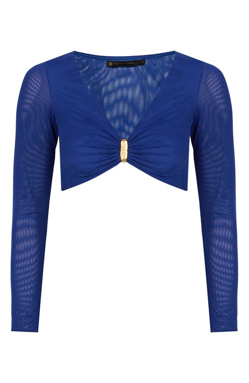 Vix Swimwear Mesh Crop Top In Blue
