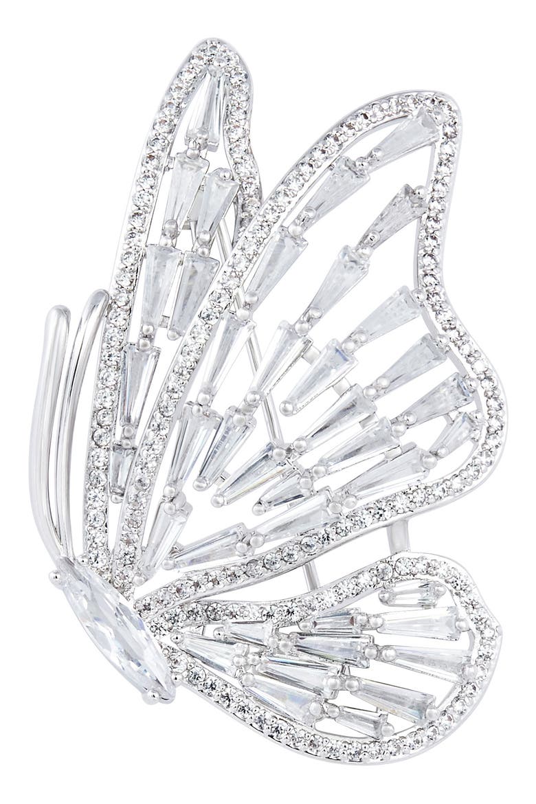 Butterfly Brooch, Alternate, color, WHITE