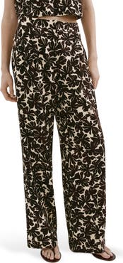 MANGO Floral Straight Leg Pants